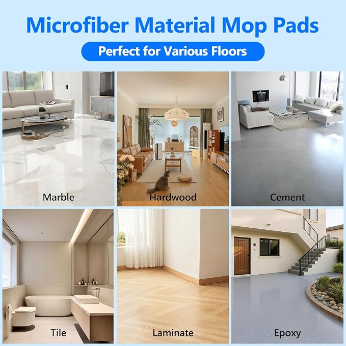 20 Pack Mop Replacement Pads for O Cedar H2pro Flat Mops,Mop Pads for O-Cedar Mop Refills,Washable and Reusable Microfiber Mops Pad Compatible with Ocedar Flat Head