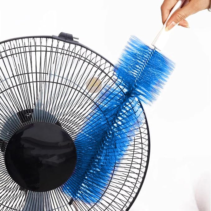 Fan Cleaner Brush, Fan Brush Cobweb Duster Microfiber Duster Ideal for Ceiling Duster, Household Duster for Curtains, Fan Cleaner for Box Fan (2 Pack) (Blue)