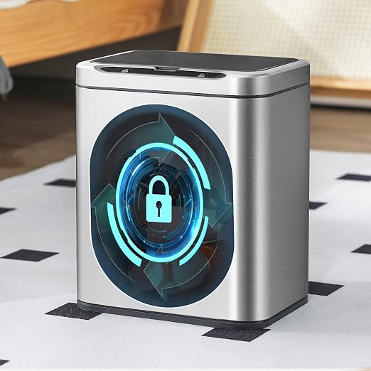 ELPHECO Stainless Steel Office Trash Can Silver, 3.5 Gallon | Motion Sensor Garbage Can Touchless Smart Trash Can Automatic Waste Bin for Kitchen, Office, Bathroom