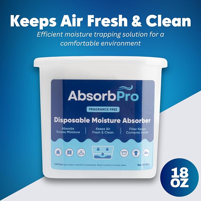 Absorb Pro Moisture Absorber Tub 18 oz, Fragrance Free, 3-Pack