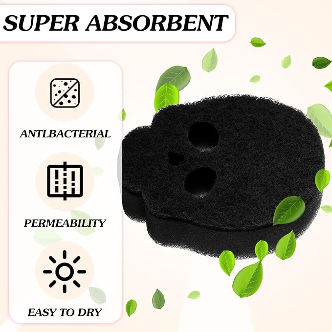 Tioncy 12 Pack Halloween Skull Kitchen Sponges, Black | Dual Sided Scrubber, Gothic Halloween Decor, Reusable Non Scratch Dishwashing, for Cookware Pot Boiler Pan Household