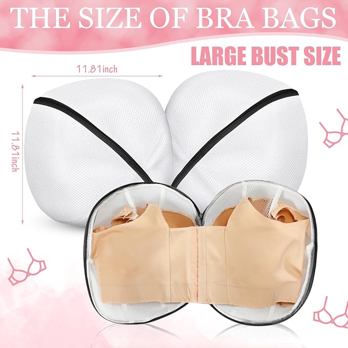 Shappy 6 Pcs Bra Washing Bag for Laundry Storage Women 11.81 Inch Black | Mesh Wash Lingerie, Zipper Design, Guard Bras Deforming Tearing, Reduce Colors Bleeding, Packing Trip, Comfortable Portable