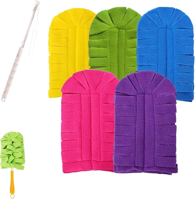 Reusable Chenille Microfiber Dust Duster, 360° Electrostatic Duster Refills — the Sustainable Choice for a Dust-Free Home, Microfiber Dusters Refills, with Dusters Handles