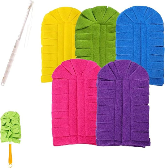 Reusable Chenille Microfiber Dust Duster, 360° Electrostatic Duster Refills — the Sustainable Choice for a Dust-Free Home, Microfiber Dusters Refills, with Dusters Handles