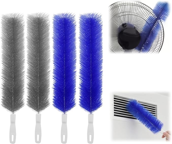Bendable Microfiber Head, 2026 New Fan Cleaner Brush Reusable Dust Remover Washable ldeal for Electric Fans, Air Conditioning, Home, Curtain,Car Vents (Mix 4pcs)