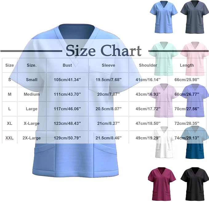2026 Women Nursing Scrubs Tops Housekeeping Uniform Scrub Tops Cleaning Clothes for Cleaning Jobs