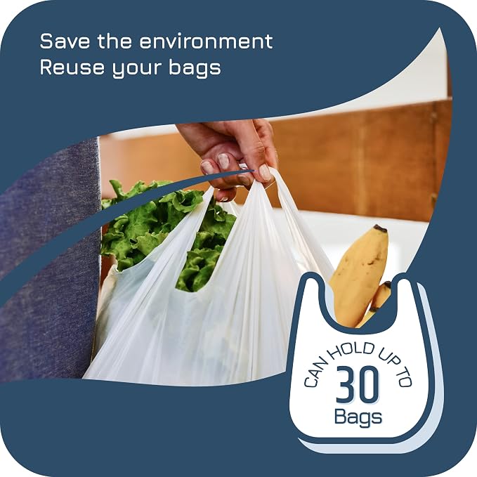 Wall-Mounted Plastic Bag Holder & Grocery Bag Organizer / Dispenser | Space-Saving Grocery Bag Holder for Plastic Bags, Large-Capacity Plastic Bag Organizer for Kitchen, Pantry, Cabinet or Wall