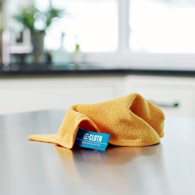 E-Cloth Microfiber Cloth, World's Leading Premium Microfiber Cleaning Cloth, Twice as Durable as Competition, 1 Year Guarantee, Ideal for Kitchen, Countertops, Sinks, and Bathrooms, Orange, 1 Pack