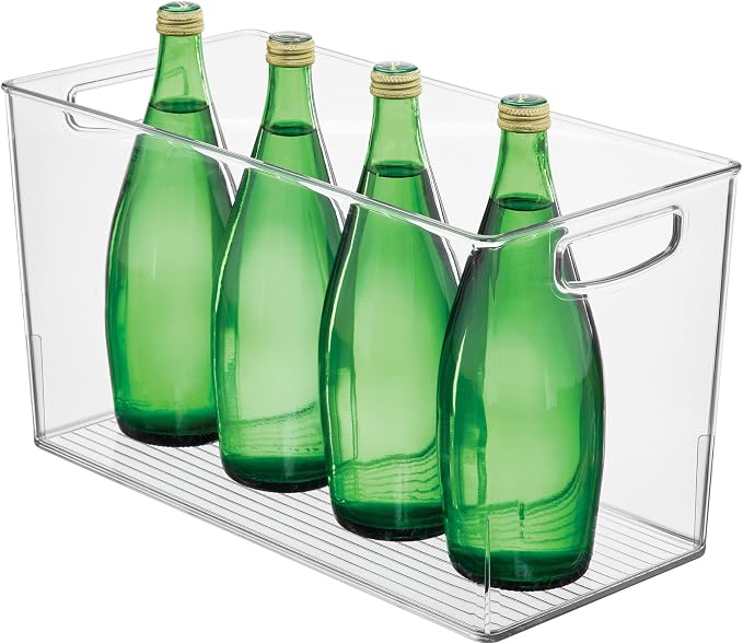iDesign Pantry Bin with Handles, Clear | Kitchen Storage, For Cabinets, For Pantry, For Fridge