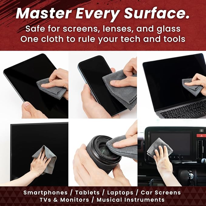 BELLEMOND 「Samurai Cloth」 Japanese Microfiber Cleaning Cloth, Medium 2 Pack | Made in Japan, Washable and reusable, Lint-free cleaning, Ideal for tablets, laptops and everyday screens