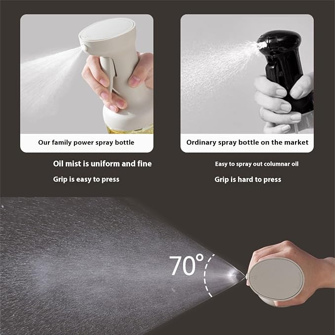 Glass Oil Sprayer Bottle with Drip-Free Nozzle, 280ml white | Pressurized Silicone Pumps for Accurate Liquid Seasoning Distribution and Multipurpose Kitchen Applications