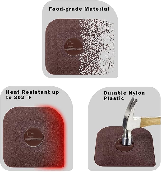 Pan Scraper, 5 Pcs Pot & Dish Scraper Plastic, Sturdy Scraper Kitchen Tool | Pot Scraper Non Scratch for Cast Iron, Pot and Pan Cleaning, Food Scraper for Dishes, Home & Apartment Essentials