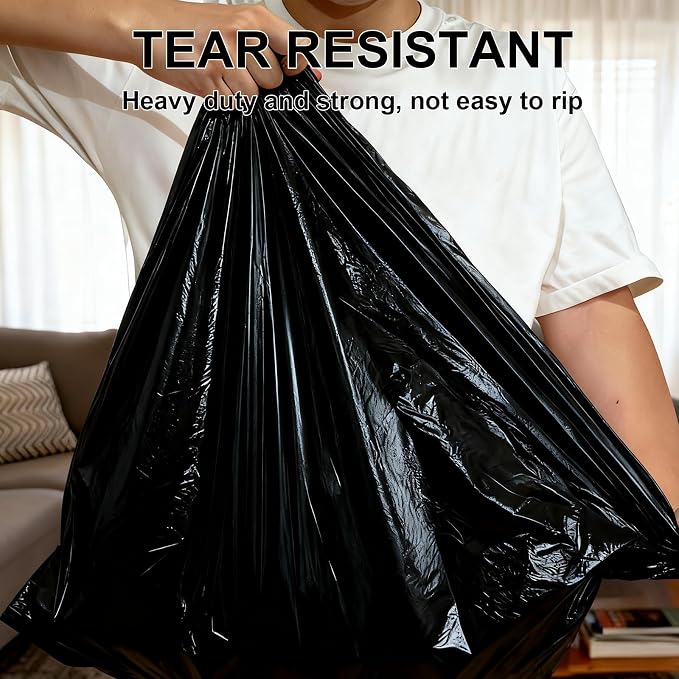 30 Gallon Drawstring Trash Bags,Extra Thick,30 Count (Black) | Heavy Duty Garbage Bags,Tear & Leak Resistant, for Kitchen, Office, Home, Hospital, Large Bins