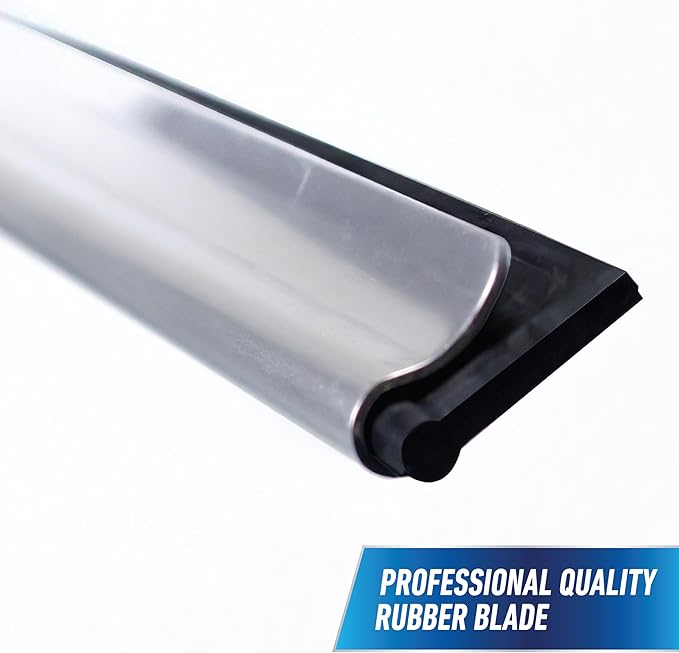 Unger Professional Connect and Clean 18” Swivel Window and Glass Cleaning Squeegee with EZ Change, Large Surfaces with Streak-Free Results, Swiveling Head for Corners and Edges, Rubber Replacement