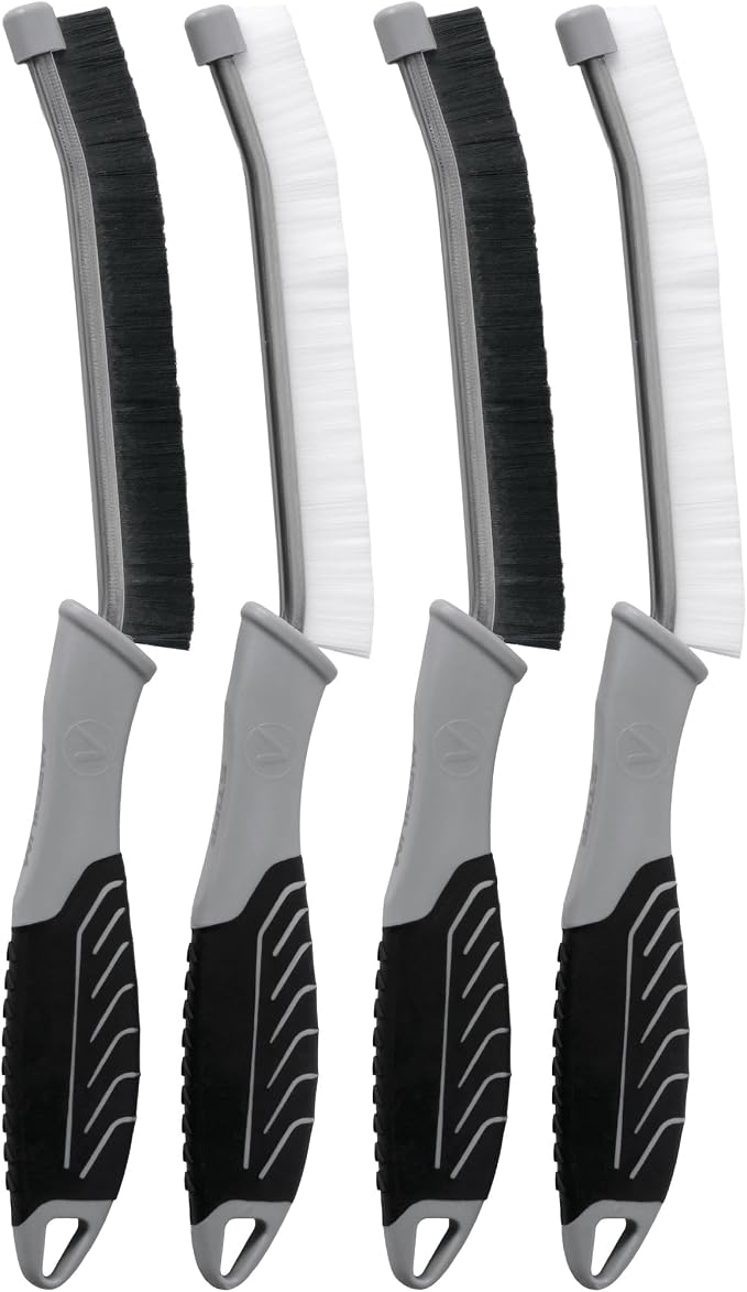 VIKING Car Detailing Brush for Interior Cleaning, 4 Pack | Multi-Purpose for Car Seat, Carpet Brush, Interior Car Cleaner, Medium Bristles and Stiff Bristles