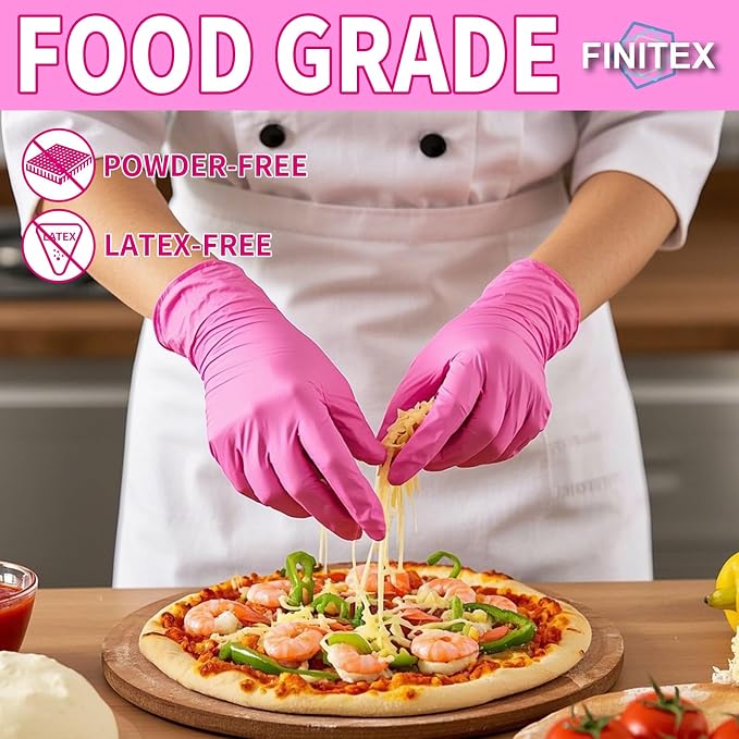 FINITEX Nitrile Disposable Latex-Free Gloves - 3.5mil 100/1000PCS Powder-Free Latex Free Cleaning Medical Exam Food Gloves