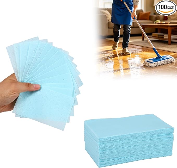 100Pcs Multi-Surface Floor Clean Sheet, Deep Multiple Clean Sheet for Hardwood Tile Laminate Multi-Effect Mopping Floor Cleaner for Home Kitchen Living Room Household Supplies Accessories