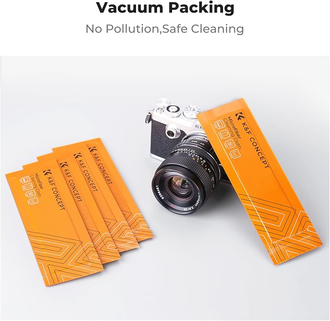 K&F CONCEPT Vacuum Packaging Microfiber Cleaning Cloths X20,for Glasses | Whtie,High-Efficiency Cleaning,Safe to Use,Washable Reusable,Easy to Carry,for TV Screen Laptop Computer iPhone filter,MC03