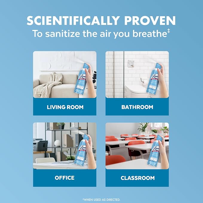 Lysol Air Sanitizer with Bacterial Odor Eliminator for Home & Office, Air Freshener Alternative, Cotton Blossom Scent, 10 oz (Pack of 6)