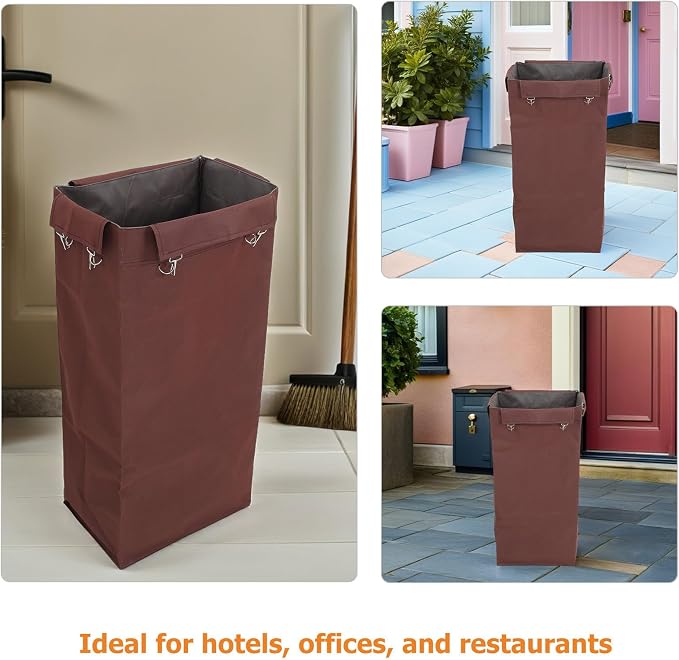 ULTECHNOVO Large Capacity Cleaning Organizer Tote Bag for Housekeeping Cart, Portable Canvas Utility Bag with Iron Hooks, Easy to Install and Convenient Access for Home and Office Use