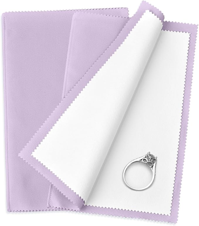 SEVENWELL Silver Polishing Cloth, 2PCS Large Jewelry Cleaning Cloths | Dual-Layer Cleaning, Large 10" × 12", Reusable, Removes Tarnish, Restores Shine, For Sterling Silver, Gold & Platinum