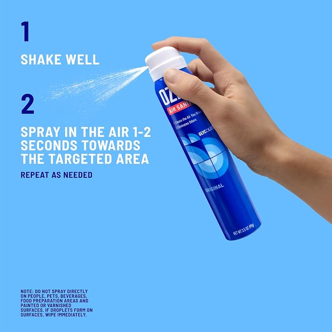 Ozium 3.5 Oz. Air Sanitizer and Odor Eliminator Spray | For Homes, Cars, Offices and More, Carbon Black Scent, 2 Pack