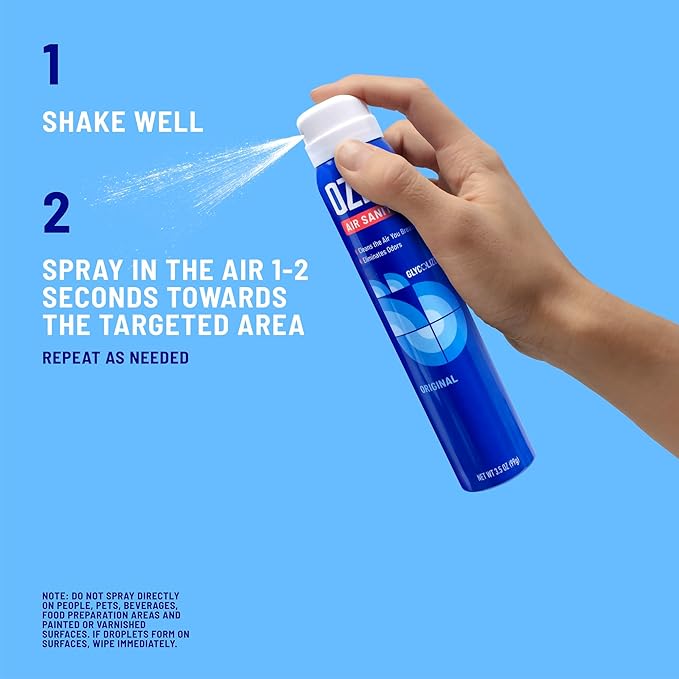 Ozium 3.5 Oz. Air Sanitizer and Odor Eliminator Spray | For Homes, Cars, Offices and More, Country Fresh Scent, 4 Pack