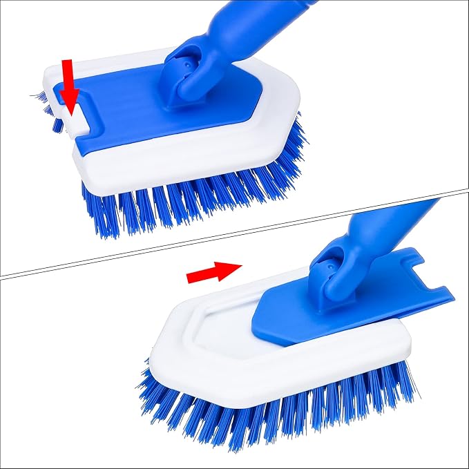 Stiff Bristles Brush Refill Fit Lalafancy Shower Bathtub Cleaning Brush | Replacement Head Effectively Removes Stubborn Stains for Cleaning Tiles, Marble Floors and Other Hard Surfaces
