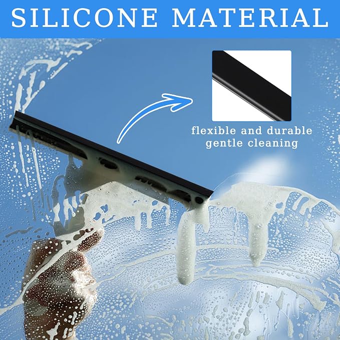 41 Inch Squeegee Replacement Rubber, Squeegee Rubber Replacement Blades Black Silicone Rubber Squeegee Refills for Shower Doors Window Glass Cleaning