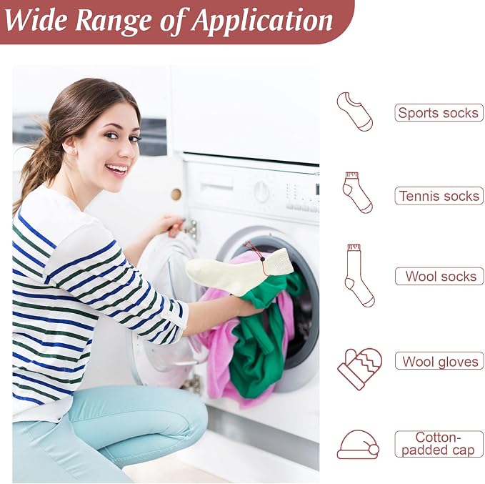 INCREWAY 30pcs Mixed Color Sock Clip Nylon Band Laundry Sock Storage Clip Keep Socks Organized Cable Tie Organizer Strap for Washer & Dryer Washing Care Tools Cleaning Loop Accessories