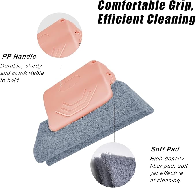 Magic Window Track Cleaner, Hand-held Cleaning Brush Tools Set for Window Slides Grooves, Sliding Door Track, Tile Grout Lines, Shutter Slats, Car Vents, Small Spaces Clean (3 Pieces)