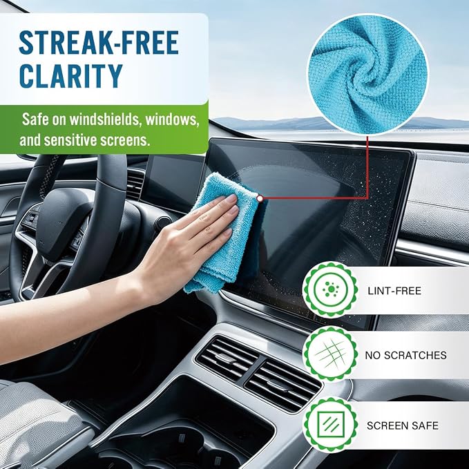 GLIMGLINT Microfiber Cleaning Cloth 120 Pack, Reusable Paper Towels 11 x 9 | Lint Free & Ultra Absorbent Cleaning Rags for Car, Home, Kitchen, Glass & Screen, Washable Shop Towel Rag with Box Multicolor