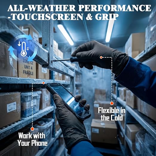 10 Mil Heavy Duty Mechanic Nitrile Gloves, Large Black 200 Count | Diamond Grip,Latex Free,Chemical Resistant Disposable Thick Rubber Gloves for Auto Repair, Industrial, Food, Work ,BBQ,Men