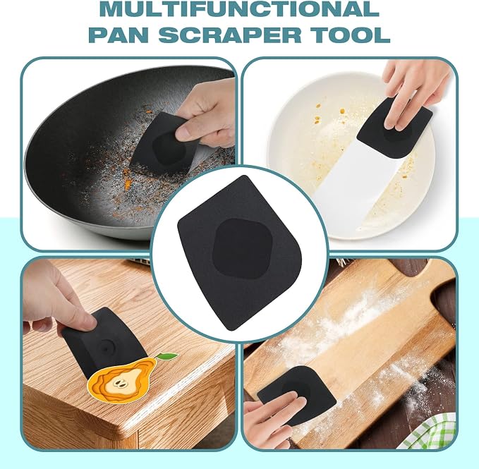 Cast Iron Scrubber Dish Scrub Brush for Cast Iron Pan Skillet | 316 Cast Iron Cleaner, Chain Mail Scrubber Cast Iron, Dish Scouring Pad, Dishwasher Safe, Cleaning Kit, Grey