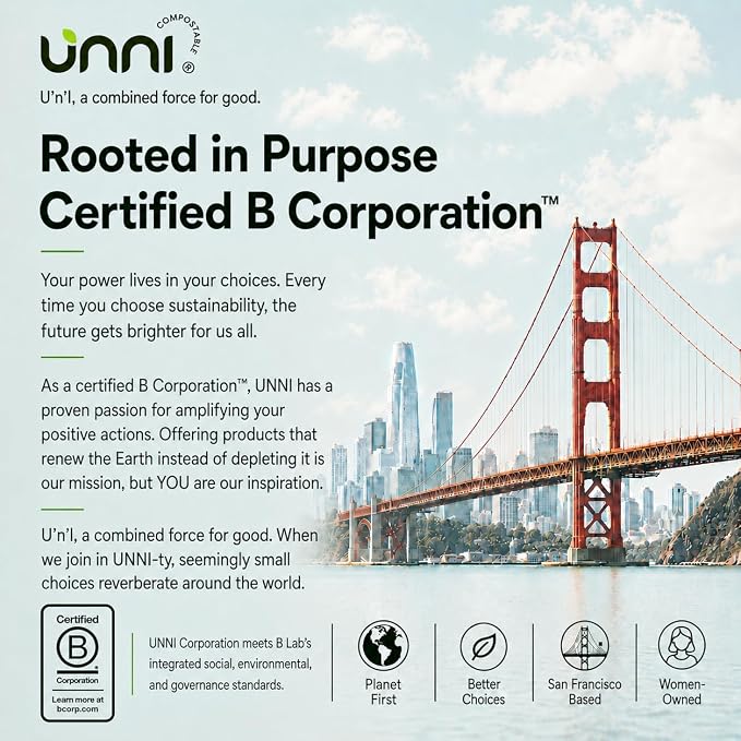 UNNI 2.6 Gallon Compostable Bags with Easy-Tie Handles, 10 Liter, 200 Count | Small Compost Bags for Countertop Bins & Kitchen Food Scraps, 2 Packs of 100, Certified by BPI, CMA & OK compost HOME