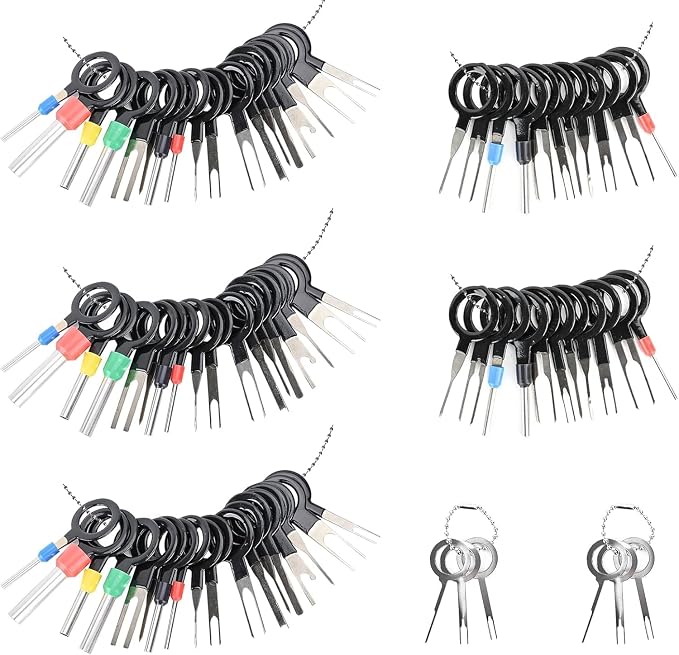 Terminal Removal Tool Kit 82 Pcs Depinning Tool Electrical Connector Pin Removal Tool Kit Pin Extractor Tool Set Wire Terminal Release Tool for Automotive Car Household Devices