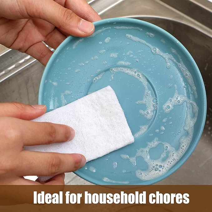 20 Pieces White Scrubbing Pad Non Scratch Scouring Pads Non Woven Scouring Sponge Multipurpose Abrasive Multi Surface Scrubber for Cleaning Polishing Home(6 x 9 Inch)