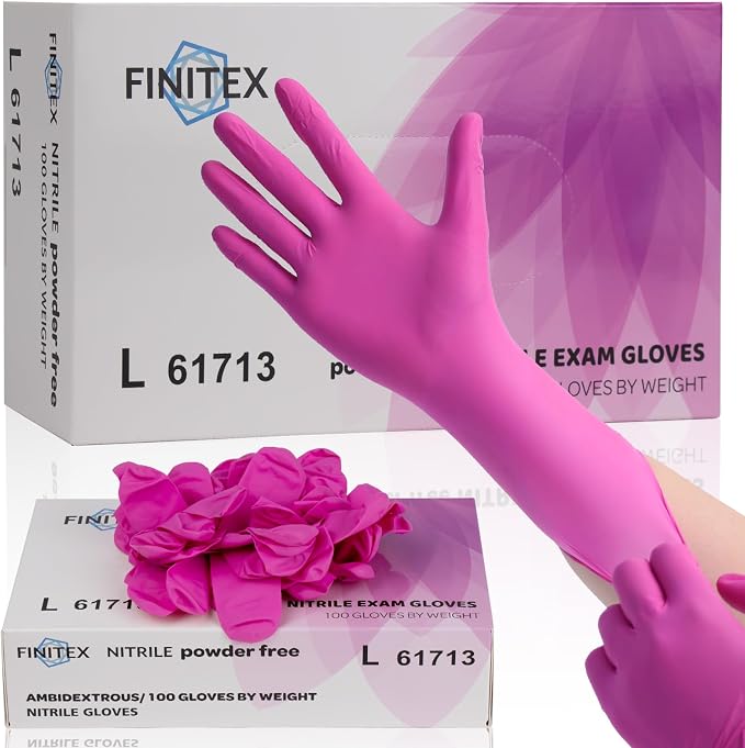 FINITEX Nitrile Disposable Latex-Free Gloves - 3.5mil 100/1000PCS Powder-Free Latex Free Cleaning Medical Exam Food Gloves
