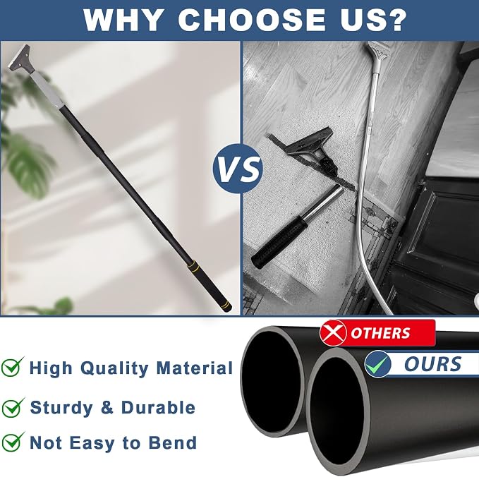 Floor Scraper Long Handle, 31" to 61" Gum Scraper Tool for Floor Cleaning Tile Wall Gum Paint with 4 inch Scraper Blade Long Handle Sturdy and Durable (31“-61”)
