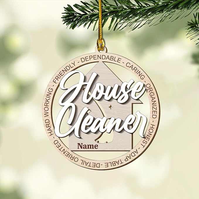 Personalized Cleaning Tools Ornament, Custom Housekeeping Christmas Tree Decoration, Holiday Keepsake Gift for Cleaners, Janitors, Pressure Washers, Housekeepers, Maids and Cleaning Lovers (Clean 3)