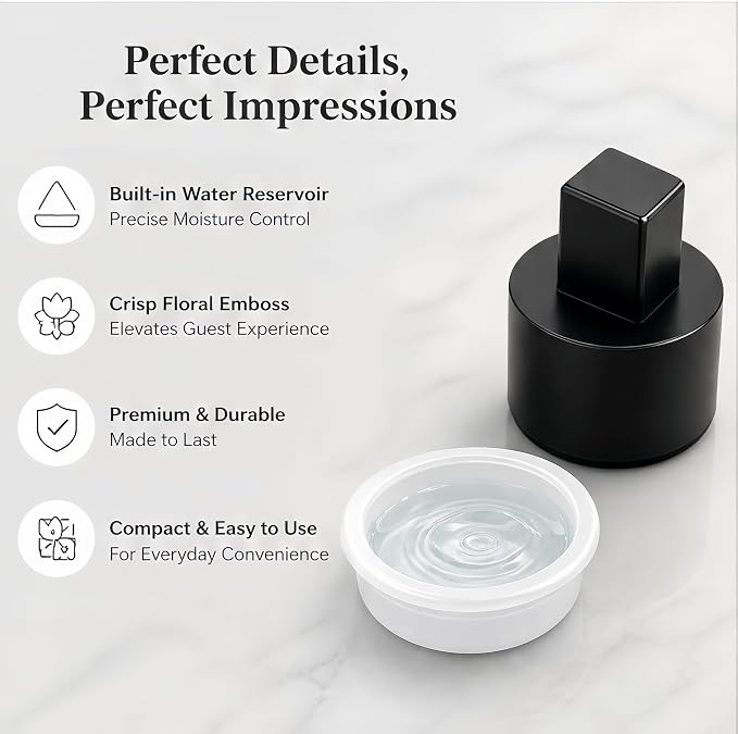 Toilet Paper Stamp Seal Press, Floral Embosser with Water Reservoir | Floral stamp, 1.18 in toilet tissue embosser for guest rooms, staging, housekeeping