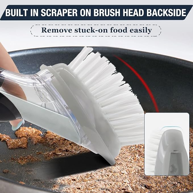 Brush Refills for OXO Dish Brush | 4 Pack Dish Brush Cleaning Soap Dispensing Head Replacement for Scrubber(Grey)
