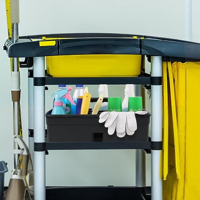 Asking 6 Pack Cleaning Caddy Organizer with Handle, Plastic Carry Caddy | Multi Compartment Design, Convenient Carry Handle, Thickened Plastic, Perfect for Family & Commercial Cleaning Storage