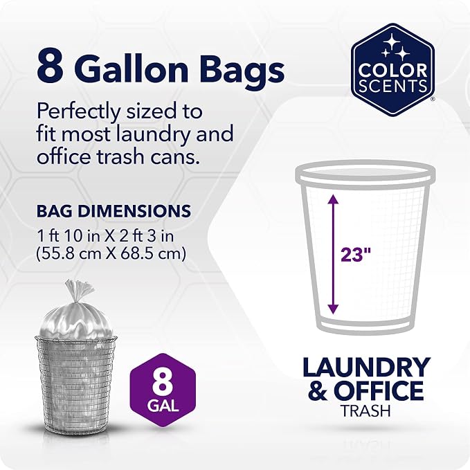 Color Scents 8 Gallon Trash Bags Twist Tie 45 Count Fresh Air