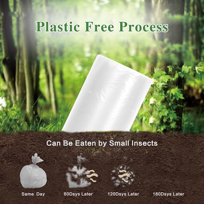 Toplive 13 Gallon Trash Bag 45 Count Garbage Bag 2 Mil Thickness Degradable Unscented Trash Bags Wastebasket Bin Liners for Home Outdoor Garden Canteen Kitchen Trash Can (3 Rolls