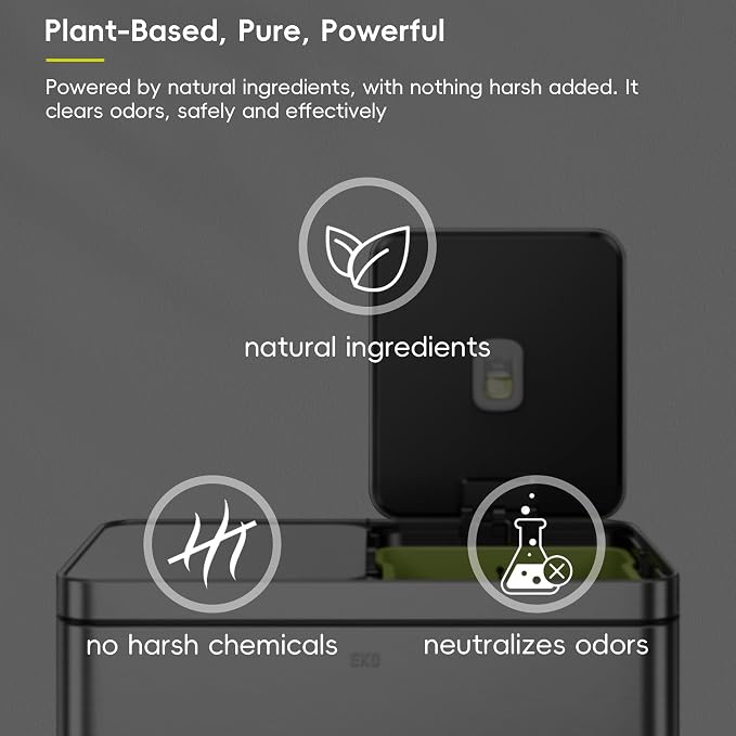 EKO Refresh Deodorizer Pod Kit, 1 Pod + 1 Refillable Holder | Plant-Based Odor Eliminator for Trash Can, Bathroom, Storage – Long-Lasting 45 Days Air Freshener, Natural, Chemical-Free