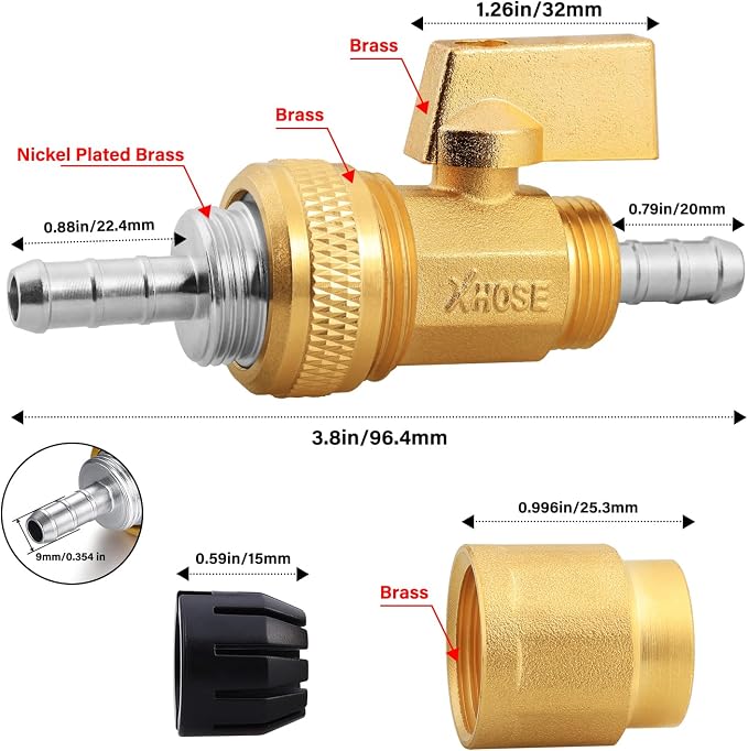 UNWAVER Garden Expandable Telescopic Hose end Adapter with Shut Off Valve | Garden Retractable Hose Repair Kit fitting 2Set