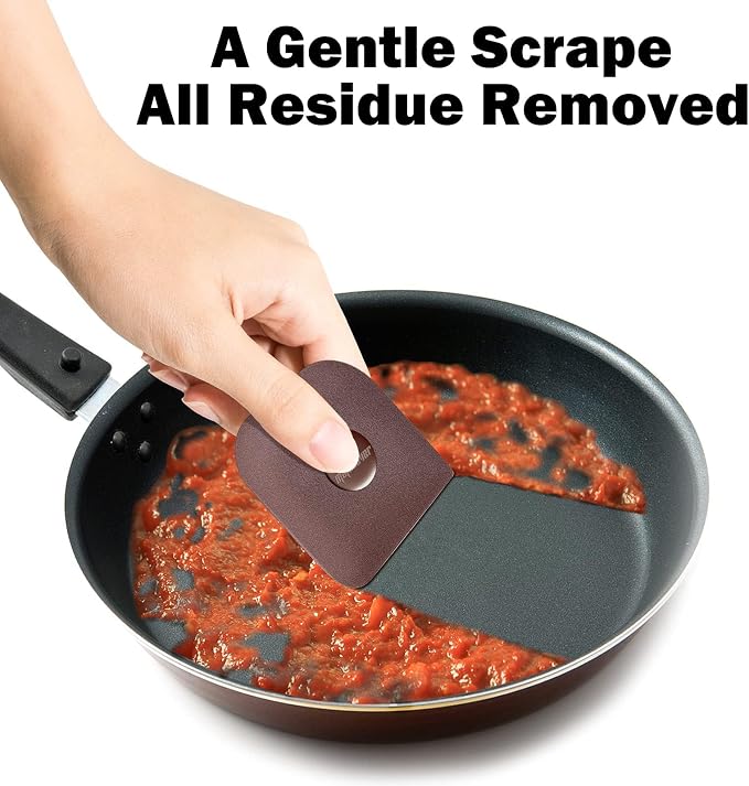 Pan Scraper, 5 Pcs Pot & Dish Scraper Plastic, Sturdy Scraper Kitchen Tool (Pack of 2)