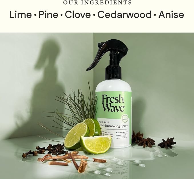 Fresh Wave Odor Eliminator Room Spray, 2 oz Travel Size, 2-Pack, Original | Plant oil formula with lime, pine needle, and cedarwood, Neutralizes air and fabric odors, Non-hazardous, Pet-safe