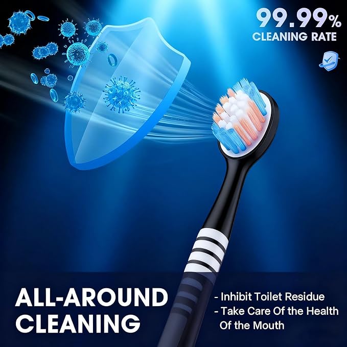 Rechargeable Toothbrush Holder,Wall Mounted Automatic Toothbrush Cleaning Tool with Toothpaste Dispenser & 2 Cups, No Drilling Bathroom Organizer for Family (Black)